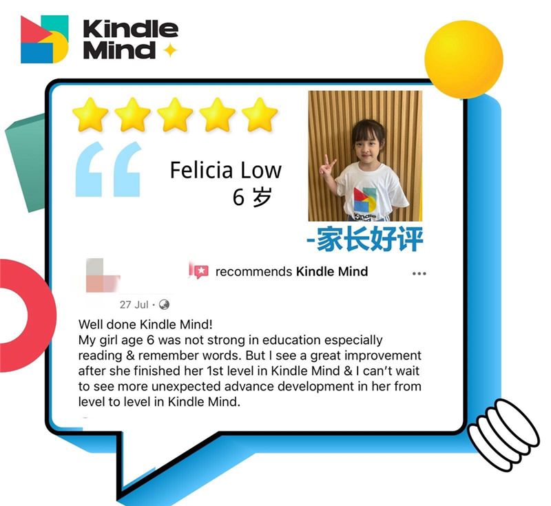Felicia Low Google review — Kindle Mind 5-star parent review